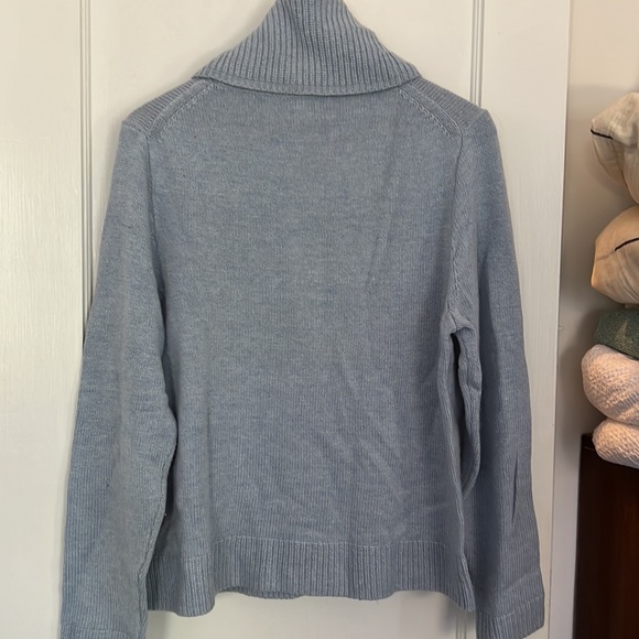 J.Crew Wool Blend Size XL Sky Blue Turtleneck Sweater - Picture 4 of 4
